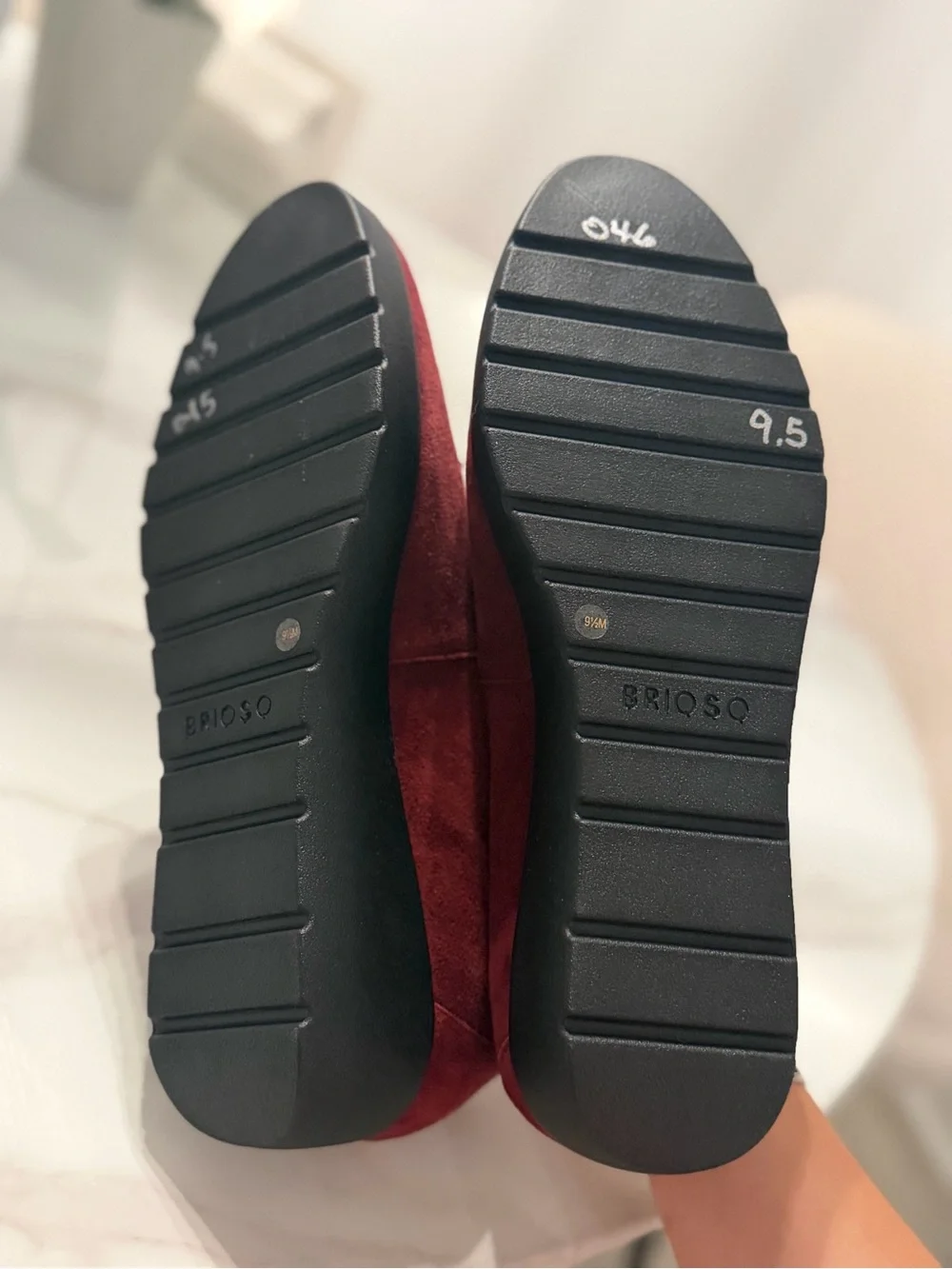 Women's Burgundy Suede Wedge Pumps - Comfortable Everyday Lift